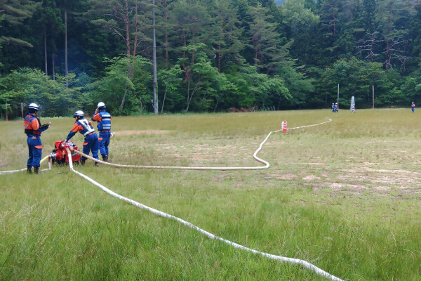 【写真】名倉分団の訓練の様子
