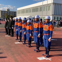 第29回全国消防操法大会に愛知県代表として知多市消防団が出場しました。