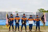 第69回愛知県消防操法大会時に優勝した岡崎市河合消防団第5部-写真