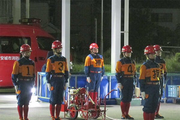 安城市消防団女性消防隊激励の様子4-写真